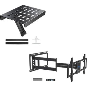 Mounting Dream 40" Long Arm TV Wall Mount and TV Top Shelf Mount, TV Mount MD2285-XL for 42-90" TV VESA 800x400mm & 150 lbs, Adjustable TV Shelf Holder MD5605 for Fire TV, Streaming Media Player