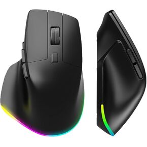 Wireless Mouse, Silent Click. 3 Adjustable DPI, USB-C Rechargable - USB Mouse Compatible with Windows/Mac/iOS/Android, Black