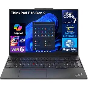Lenovo ThinkPad E16 Gen 2 Business Laptop 16.0" IPS FHD Display (Intel Core Ultra 7 155U (beats i7-1355U), 32GB DDR5, 1TB PCIe SSD, Backlit KB, Fingerprint, Thunderbolt 4, WiFi 6, Win 11 Pro)