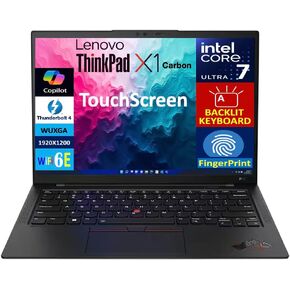 Lenovo ThinkPad X1 Gen 12 Carbon AI Business Laptop 14.0" Touchscreen WUXGA Display (Intel Core Ultra 7 155U, 32GB LPDDR5X, 1TB PCIe SSD, Copilot, Backlit KB, Fingerprint, 2 Thunderbolt 4, Win 11 Pro)