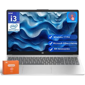 HP 15.6" Touchscreen Laptop, with Office Pro Lifetime License, Intel 12th Core i3-1215U(Up to 4.4GHz), 32 GB RAM, 1 TB SSD, Intel UHD Graphics, Anti-Glare, Windows 11 Pro, w/Accessories