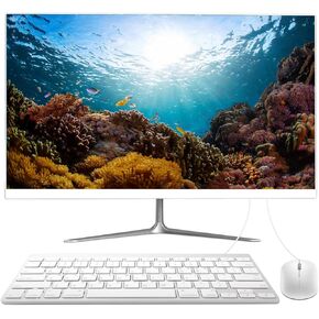 27" All-in-One Desktop Computers, N5095 Quad-Core Desktop Computer PC, 16G RAM 512G SSD IPS HD Ultra-Thin Display, USB3.0 Built-in Speaker Keyboard Mouse for Gaming Office Study