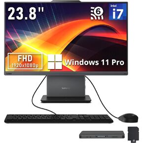Lenovo ThinkCentre Neo 50a Business All-in-One Desktop, 23.8" FHD Display, Intel i7-13620H, 32GB DDR5, 1.16TB Storage(1TB SSD+160GB Docking Station Set), Keyboard & Mouse, WiFi 6, Win 11 Pro, Black