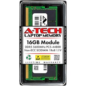 A-Tech 16GB RAM Replacement for Hynix HMCG78AGBSA095N | DDR5 5600MHz PC5-44800 SODIMM 1Rx8 1.1V 262-Pin Non-ECC Laptop Memory Module (HMCG78AGBSA095N-ATC)