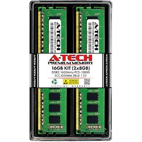 A-Tech 16GB Kit (2x8GB) RAM for HP Pavilion 500-046, 500-164, 500-205t, 500-214d, 500-a60, p2-1033w, p2-1105, s5-1325d | DDR3 1600MHz PC3-12800 ECC-UDIMM 2Rx8 1.5V ECC Unbuffered Server Memory Upgrade