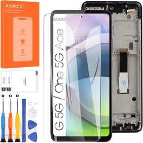 Screen for Motorola Moto One 5G Ace Screen Replacement for Moto One 5G UW ACE LCD Screen XT2113-2,XT2113-5 Touch Display Digitizer Assembly Repair Parts with Frame (Black)
