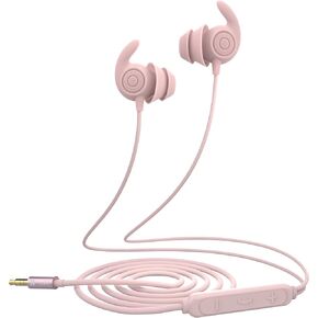Hmusic Sleep Earbuds,USB C Wired Sleep Headphones for Side Sleepers,30dB Noise Isolate Sleepbuds w/Mic,2g Lightweight Siclicone Soft Earplug,Flat Thin Bed Earphones for Relax,Focus,Travel,Yoga(Pink)
