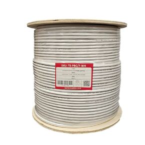 TSCables | CAT7 كابل الجلسة 1000 قدم | 23AWG S/FTP 4-PAIR 1000MHz COPPER COPPER PURE COSTERNET CABLE | نقل النار ، نقل البيانات عالية السرعة | متوفر باللون الأزرق والأبيض والأسود (أبيض)