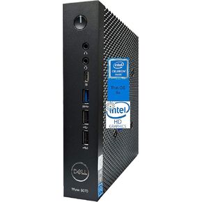 Dell Wyse 5070 Thin Client, Intel Celeron J4105 4-Core, 4GB RAM, 16GB Flash EMMC, USB C, DisplayPort 4K UHD 2-Monitor Support, Thin OS (Renewed)