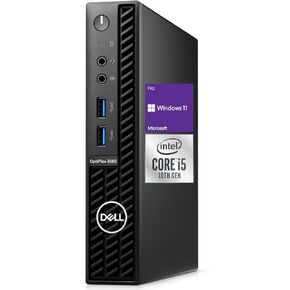 Dell OptiPlex 3000 Series 3080 Micro Form Factor Desktop, Intel Core i5-10500T, 32GB RAM, 1TB PCIe SSD, Wi-Fi 5, Bluetooth, Wired KB & Mouse, HDMI, DP, RJ45, Antenna, Windows 11 Pro, Black (Renewed)