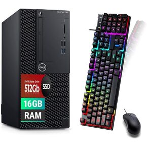 Dell Optiplex 3060 Mini Tower PC Desktop Computers, Intel i5-8500 3.0GHz, 16GB RAM, 512GB SSD, Keyboard and Mouse, USB Port, Windows 10 Pro (Renewed)