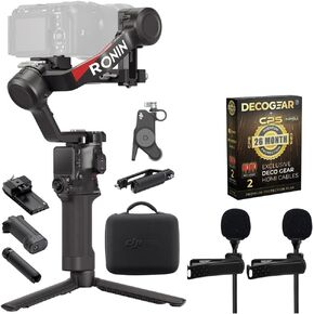 DJI CP.RN.00000344.01 RS 4 COMBO 3-AXIS BASILIZER مع حزمة إطلاق نار رأسية معززة مع 2X مقطع على ميكروفون صغير للبصفقة و DECO GEAR CPS الحصري 26 شهرًا (Beach-CPS-261000)