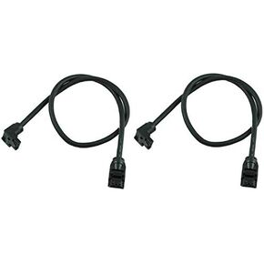 18 Inch Black SATA 3.0 III 6 GB/s Round SSD/HDD Data Cable 180 Degree to 90 Degree Right Angle with Metal Latch (2-Pack)
