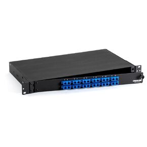 Black Box Rackmount Preloaded Fiber Enclosure, 1U, (12) Duplex SC Pair