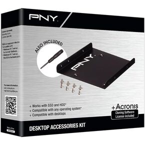 PNY Mounting kit for SSD or HDD 2.5 "Internal Bay, USB 3.0 Enclosure and cloning Software.