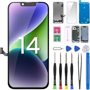 for iPhone 14 Screen Replacement 6.1" LCD Display Digitizer 3D Touch Waterproof Adhesive Sticker Full Assembly Repair Fix Tools Kit A2882 A2649 A2881 A2884 A2883