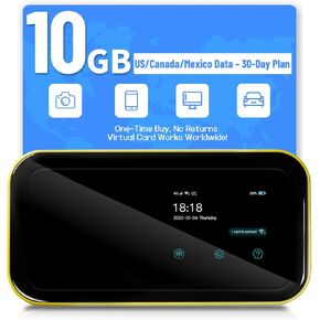 FREEBOT Mobile Hotspot Device 4G LTE Router with 10GB US/CA/MX Data 30 Days Portable WiFi for Travel No Contract or SIM Card Required Supports in 150 Countries Worldwide Home Overseas