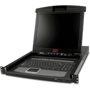 AMERICAN POWER CONVERSION 17 RACK CONSOLE INTEGRATED 8 PORT KVM Black TFT Active Matrix New