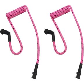 Acoustic Braided Tube Earpiece Replacement,Nylon Kinitted Fabric Ear Piece Coils for Walkie Talkie Two Way Radio Surveillance Headphones Headset(2 Pack, Colour) (Pink)