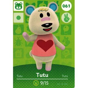 Nintendo Animal Crossing Happy Home Designer Amiibo Card Tutu 061/100 USA Version