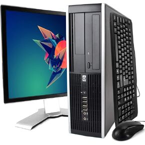 HP Professional Desktop Bundle With WiFi Adapter - Intel Quad Core i5 3.2GHz, 8GB RAM, 1TB HDD, DVD-RW, Windows 10 Pro, USB WiFi (300Mbps), 19 Inch LCD, Keyboard, Mouse (Renewed)