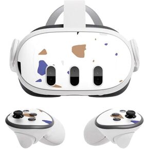 Skinit Decal Gaming Skin Compatible with Meta Quest 3 - Officially Licensed White Terrazzo Design