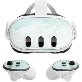 Skinit Decal Gaming Skin Compatible with Meta Quest 3 - Officially Licensed Marbleized Mint Design