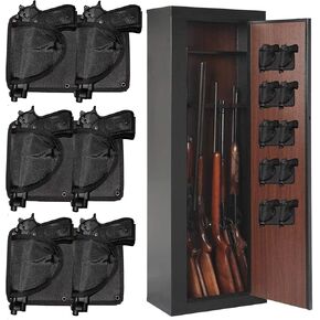 Pack of 3 Universal Double Holster Hold 6 Pistols - Safely Mount a Handgun Almost Anywhere -Sets of Screws included for mounting on surfaces of metal, wooden, concrete- Holds Nearly Any Size Pistols