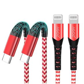 AGOZ 2 Pack RED Apple MFI Certified Lightning to USB C Cable, Braided Fast Charger Cord Compatible with iPhone 14 Pro Max, 14 Plus, 13, 12, 13 Mini iPhone SE, iPhone 11 XR X XS 8 7 6 5 (10ft)