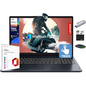 Lenovo IdeaPad Laptop Computer 2025, 15.6" FHD Touchscreen, 10-Core Intel i5, Intel Iris Xe Graphics, 24GB RAM, 1.5TB Storage (1TB SSD + 500GB Ext), MarxsolAccessory, Win 11 Pro, Lifetime Office 2024