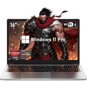 2025 Gaming Laptop 16 Inch Laptop Computer with AMD Ryzen 7 5825U Processor, 16GB DDR4, 1T SSD, FHD Display 1920*1080P, Windows 11 PRO, WiFi 6, Backlit Keyboard HDMI, for Student, Office, Business