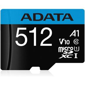 ADATA 512GB AData Premier microSDXC A1 UHS-1 CL10 Memory Card w/SD Adapter 85MB/sec