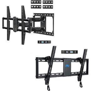 Mounting Dream TV Bracket for Most 42-84 in TV Wall Mountsch TVs with MAX VESA 600X400mm, Supports up to 24" Studs, MD2617-24K Full Motion TV Mount Holds 100lbs, MD2268-LK Tilt Mount Holds 132lbs