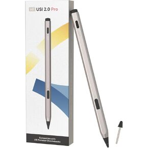 eiP USI 2.0 Pro Stylus Pen for Fire Max 11 2023, Google Pixel Tablet 11 Inch, Specific Chromebooks – Titanium Gold Finish, 4096 Pressure Levels, Fast Charging, Power Switch