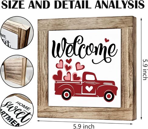 Valentine's Day Decor, Happy Valentine's Day Wood Sign, Wooden Box Signs for Home Decor, February Decor, Red Decor, Decorative Wooden Table Sign, Valentines Decor,Valentines Gift for Him Her in Kuwait