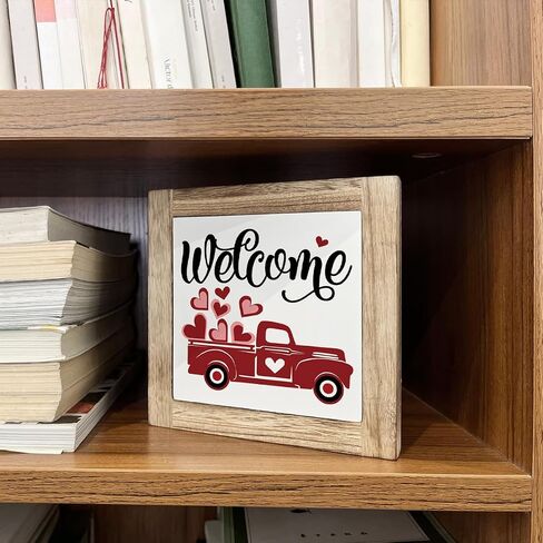 Valentine's Day Decor, Happy Valentine's Day Wood Sign, Wooden Box Signs for Home Decor, February Decor, Red Decor, Decorative Wooden Table Sign, Valentines Decor,Valentines Gift for Him Her in Kuwait