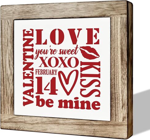 Valentine's Day Decor, Happy Valentine's Day Wood Sign, Wooden Box Signs for Home Decor, February Decor, Red Decor, Decorative Wooden Table Sign, Valentines Decor,Valentines Gift for Him Her in Kuwait
