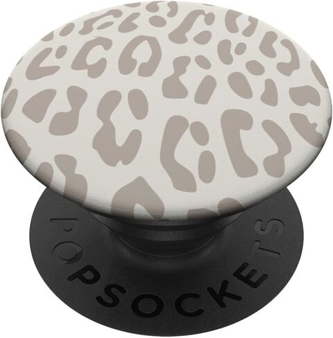Leopard print cream cheetah design for women boys girl white PopSockets Adhesive PopGrip in Saudi Arabia
