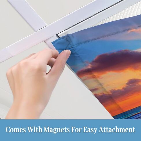 4 Pack Fluorescent Light Covers for Ceiling Lights Southern California sunset beach backlit palm trees Decorative Magnetic Fluorescent Light Filters for Classroom Office Home 4x2 ft in Saudi Arabia