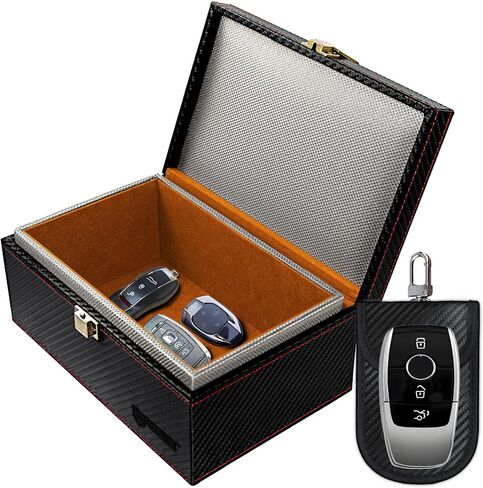 Faraday Box for Car Keys, Faraday Key Fob Protector Box, Anti Theft Car Keys Faraday Cage, Keyless Entry Protector Faraday Pouch for Key fob, RFID Signal Blocking Box(Black,S) in Kuwait