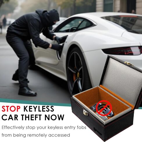 Faraday Box for Car Keys, Faraday Key Fob Protector Box, Anti Theft Car Keys Faraday Cage, Keyless Entry Protector Faraday Pouch for Key fob, RFID Signal Blocking Box(Black,S) in Kuwait