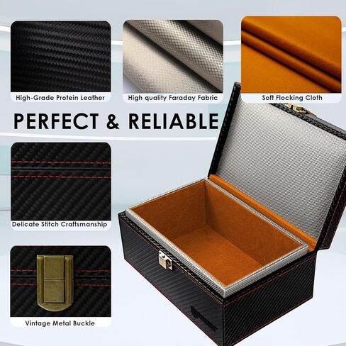 Faraday Box for Car Keys, Faraday Key Fob Protector Box, Anti Theft Car Keys Faraday Cage, Keyless Entry Protector Faraday Pouch for Key fob, RFID Signal Blocking Box(Black,S) in Kuwait