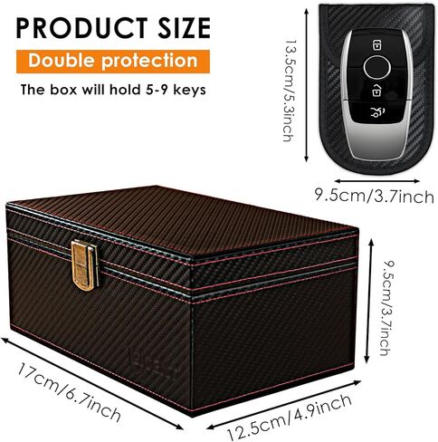 Faraday Box for Car Keys, Faraday Key Fob Protector Box, Anti Theft Car Keys Faraday Cage, Keyless Entry Protector Faraday Pouch for Key fob, RFID Signal Blocking Box(Black,S) in Kuwait