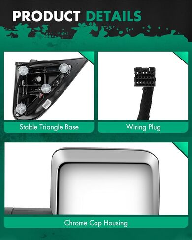 SCITOO Towing Mirrors Exterior Mirrors fit for 2014 2500 HD 3500 HD 2007 Pickup Tahoe Suburban Avalanche Yukon XL 2008-2013 Denali with Reverse Lights Arrow Turn Signal Power Control and Heated in Kuwait