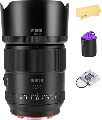 Meike 85mm F1.8 Auto Focus Medium Telephoto STM (Stepping Motor) Full Frame Portrait Lens Compatible with Sony E-Mount Mirrorless Cameras A7 A7R A74 A7R4 A7C A7III A7RII A7RIII A7SIII A7SII A9, etc in Kuwait