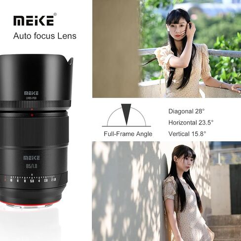 Meike 85mm F1.8 Auto Focus Medium Telephoto STM (Stepping Motor) Full Frame Portrait Lens Compatible with Sony E-Mount Mirrorless Cameras A7 A7R A74 A7R4 A7C A7III A7RII A7RIII A7SIII A7SII A9, etc in Kuwait