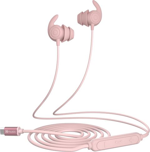 Hmusic Sleep Earbuds,USB C Wired Sleep Headphones for Side Sleepers,30dB Noise Isolate Sleepbuds w/Mic,2g Lightweight Siclicone Soft Earplug,Flat Thin Bed Earphones for Relax,Focus,Travel,Yoga(Pink) in Saudi Arabia
