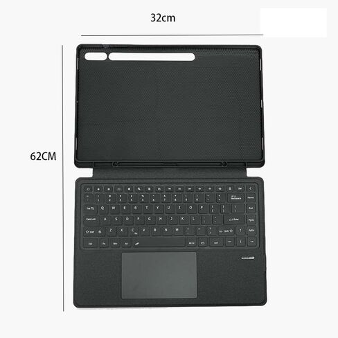 BT Wirless Keyboard Case for Tablet Samsung S9/S10 11"/12.4"/14.6" Detachable Design with Backlit Keyboard, Touchpad, Black, Slim for Business Office Travel (Suitable for 12.4 inches S9/S10) in Kuwait