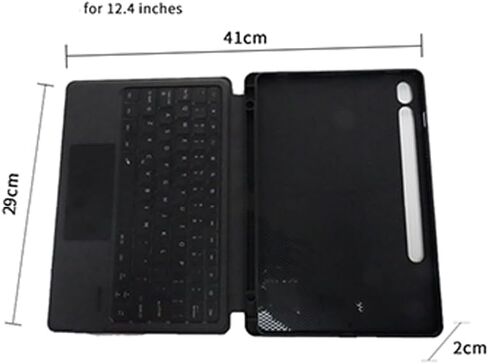 BT Wirless Keyboard Case for Tablet Samsung S9/S10 11"/12.4"/14.6" Detachable Design with Backlit Keyboard, Touchpad, Black, Slim for Business Office Travel (Suitable for 12.4 inches S9/S10) in Kuwait