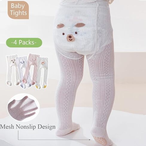 Baby Girl Tights 3 Pack Cable Knit Mesh Lace Leggings Stockings Bowknot Cotton Pantyhose for Toddlers(3 Pack-Bows,12M) in Saudi Arabia